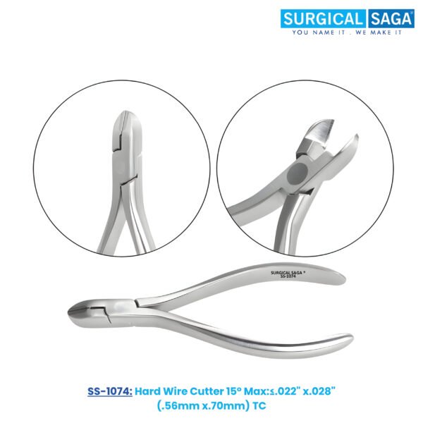 Hard Wire Cutter 15° Max:≤.022" x.028"(.56mm x.70mm) - TC Tips