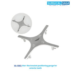 Star-like bracket positioning gauge for anterior teeth