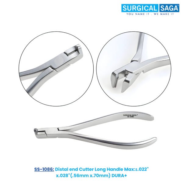 Distal end Cutter Long Handle Max:≤.022" x.028"(.56mm x.70mm) - DURA+ Tips