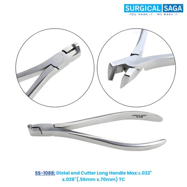 Distal end Cutter Long Handle Max:≤.022" x.028"(.56mm x.70mm) - TC Tips