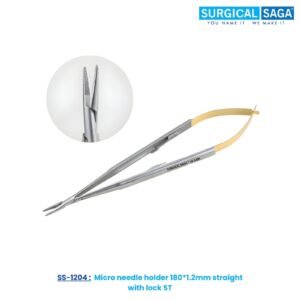 Micro needle holder 180*1.2mm straight with lock ST