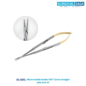 Micro needle holder 140*1.2mm straight with lock ST