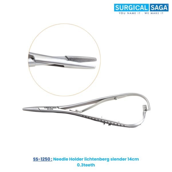 Needle Holder lichtenberg slender 14cm 0.3teeth