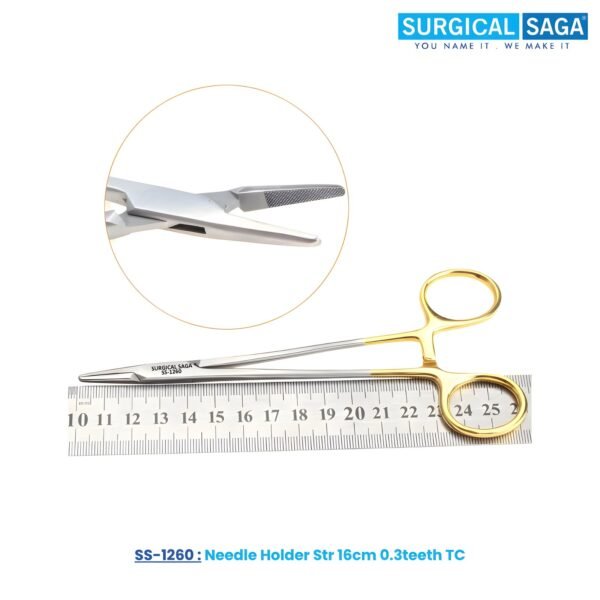 Needle Holder Str 16cm 0.3teeth TC