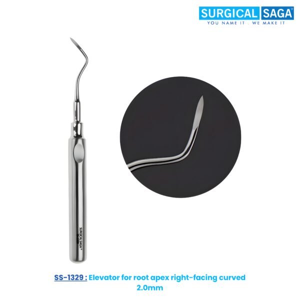 Elevator for root apex right-facing curved 2.0mm