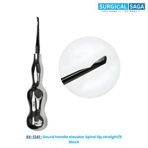 Gourd handle elevator Spiral tip,straight/R Black