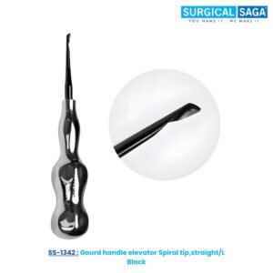 Gourd handle elevator Spiral tip,straight/L  Black