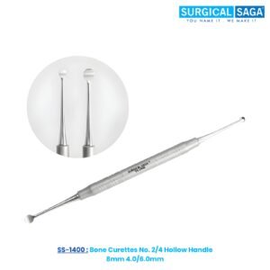 Bone Curettes No. 2/4 Hollow Handle 8mm 4.0/6.0mm