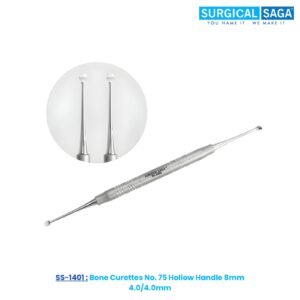 Bone Curettes No. 75 Hollow Handle 8mm 4.0/4.0mm